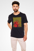 Bateri Baskılı Unisex Siyah Tişört - Tshirt