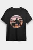 Bateri Baskılı Unisex Siyah Tişört - Tshirt