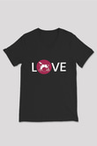 Bateri Baskılı Unisex Siyah V Yaka Tişört - Tshirt