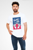 Bateri Unisex Baskılı Beyaz Tişört - Tshirt