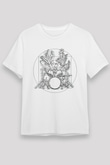 Bateri Unisex Baskılı Beyaz Tişört - Tshirt