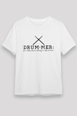 Bateri Unisex Baskılı Beyaz Tişört - Tshirt