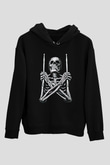 Baterist İskeletSiyah  Unisex Hoodie