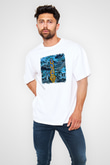 Bathory Baskılı Unisex Beyaz Oversize Tişört