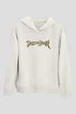 Battle Beast Baskılı Beyaz Unisex Kapüşonlu Sweatshirt