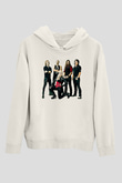 Battle Beast Baskılı Beyaz Unisex Kapüşonlu Sweatshirt