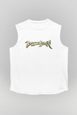 Battle Beast Baskılı Beyaz Unisex Kolsuz Tişört - Tshirt