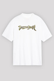 Battle Beast Baskılı Beyaz Unisex Oversize Tişört - Tshirt