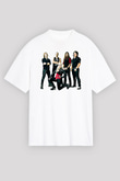 Battle Beast Baskılı Beyaz Unisex Oversize Tişört - Tshirt