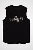 Battle Beast Baskılı Unisex Siyah Kolsuz Tişört - Tshirt