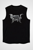Battle Beast Baskılı Unisex Siyah Kolsuz Tişört - Tshirt