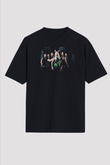 Battle Beast Baskılı Unisex Siyah Oversize Tişört - Tshirt