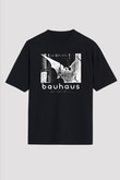 Bauhaus Baskılı Unisex Siyah Oversize Tişört