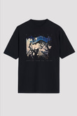 Bauhaus Baskılı Unisex Siyah Oversize Tişört