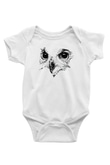 Baykuş Baskılı Beyaz Unisex Bebek Body - Zıbın