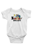 Baykuş Baskılı Beyaz Unisex Bebek Body - Zıbın