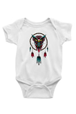 Baykuş Baskılı Beyaz Unisex Bebek Body - Zıbın