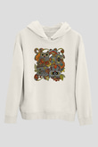 Baykuş Beyaz Unisex Kapşonlu Sweatshirt