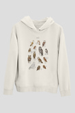 Baykuş Beyaz Unisex Kapüşonlu Sweatshirt