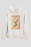 Baykuş Beyaz Unisex Kapüşonlu Sweatshirt