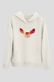 Baykuş Beyaz Unisex Kapüşonlu Sweatshirt