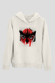 Baykuş Beyaz Unisex Kapüşonlu Sweatshirt