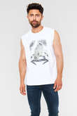Baykuş Beyaz Unisex Kolsuz Tişört