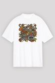 Baykuş Beyaz Unisex Oversize Tişört T-Shirt