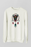 Baykuş Beyaz Unisex Sweatshirt