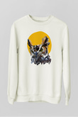 Baykuş Beyaz Unisex Sweatshirt