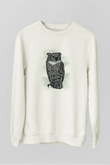 Baykuş Beyaz Unisex Sweatshirt