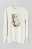 Baykuş Beyaz Unisex Sweatshirt