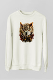 Baykuş Beyaz Unisex Sweatshirt