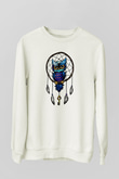Baykuş Beyaz Unisex Sweatshirt