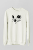 Baykuş Beyaz Unisex Sweatshirt