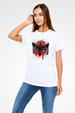 Baykuş Beyaz Unisex Tişört T-Shirt - TişörtFabrikası