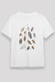 Baykuş Beyaz Unisex Tişört T-Shirt - TişörtFabrikası