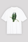 Baykuş Beyaz Unisex Tişört T-Shirt - TişörtFabrikası