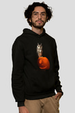 Baykuş Siyah Unisex Kapüşonlu Sweatshirt
