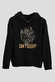 Baykuş Siyah Unisex Kapüşonlu Sweatshirt