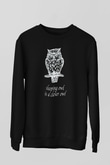 Baykuş Siyah Unisex Sweatshirt