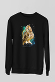 Baykuş Siyah Unisex Sweatshirt