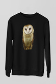 Baykuş Siyah Unisex Sweatshirt
