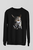 Baykuş Siyah Unisex Sweatshirt