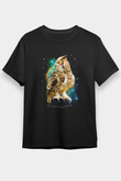 Baykuş Siyah Unisex Tişört T-Shirt - TişörtFabrikası