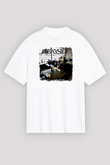 Bayside Baskılı Unisex Beyaz Oversize Tişört