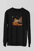 Bayside Baskılı Unisex Siyah Sweatshirt