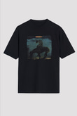 Beach Boys Baskılı Unisex Siyah Oversize Tişört