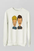 Beavis and Butt-head Beyaz Unisex Sweatshirt