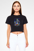 Beetlejuice Beterböcek Siyah Crop Top Tişört